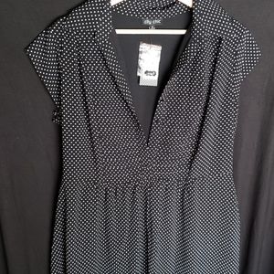 NWT Black and white swiss polka dot plus sz dress